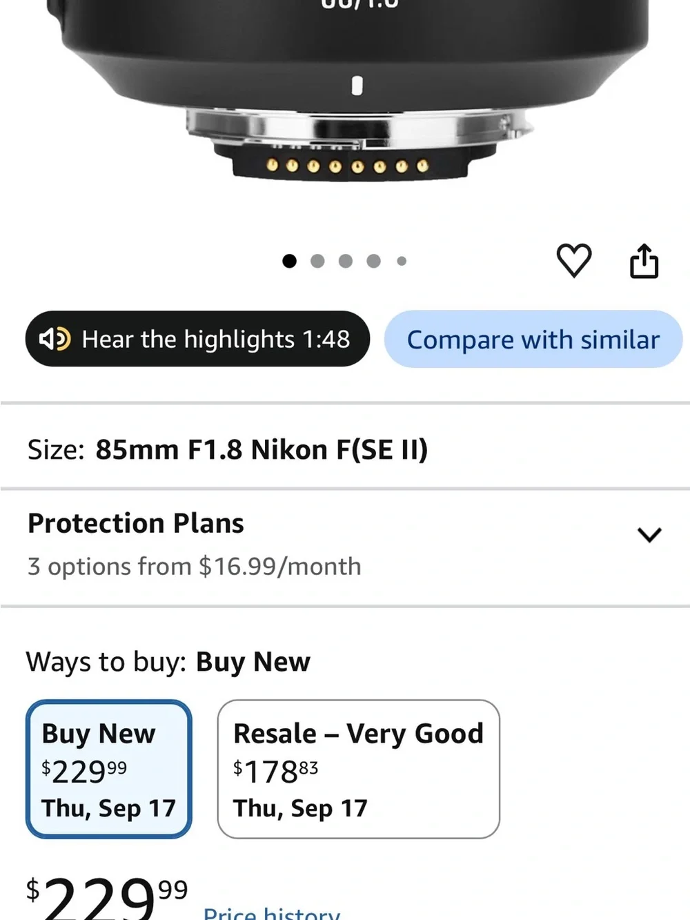 Meike 85 mm f/1.8 Camera Lens